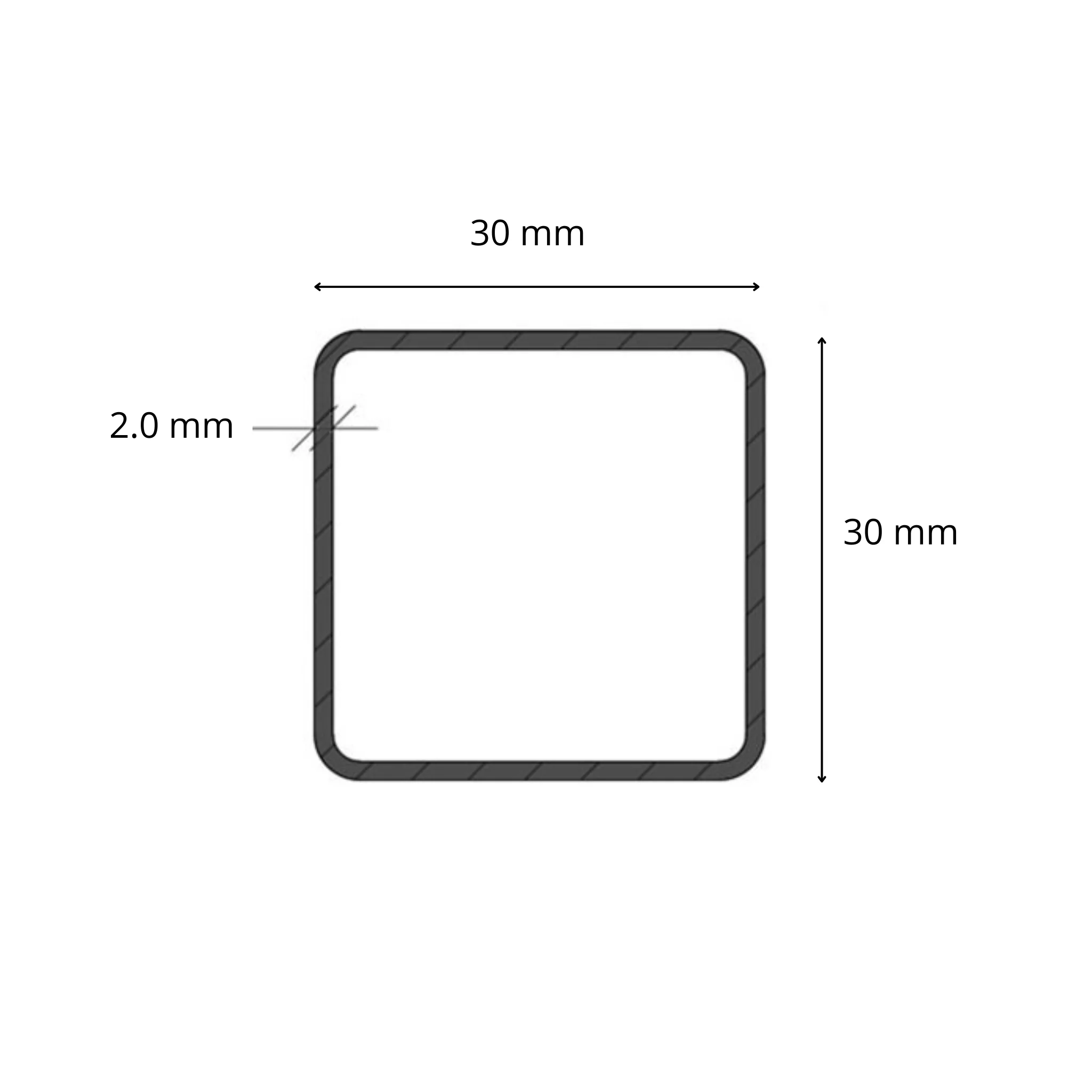 Tubolare Quadro 30x30 - Nero S235JR / Zincato DX51D - Profilato metallico per carpenteria e strutture - Image 4