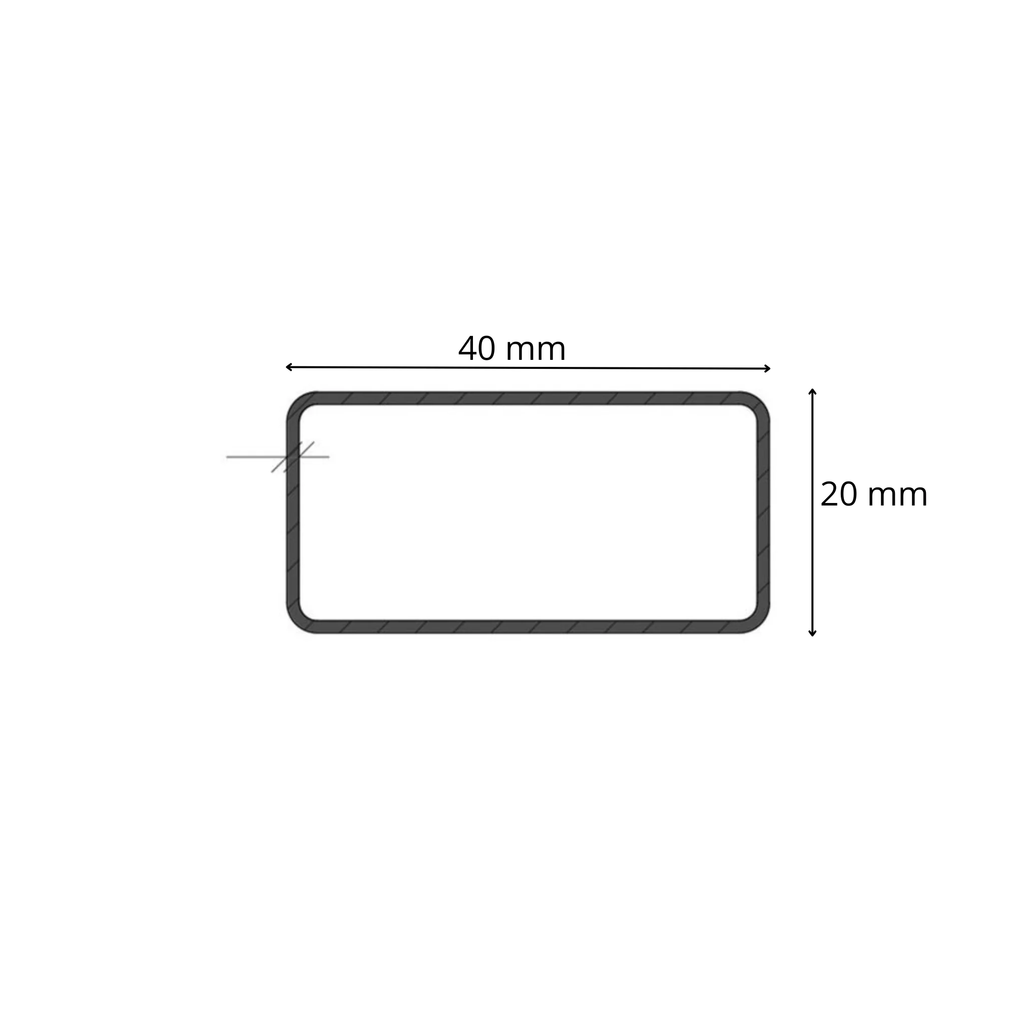 Tubolare Rettangolare 40x20 - Nero S235JR / Zincato DX51D - Profilato metallico per carpenteria e strutture